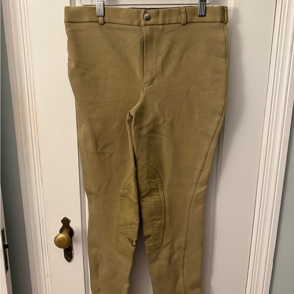 NWT men’s tan riding breeches TuffRider cotton knee patch size 32 - Picture 2 of 6
